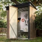 AJUNION Modern Design 5x3ft Metal Garden Shed Single Lockable Doors 61.2" Doors