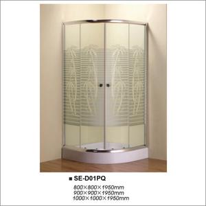 China Quadrant Sliding Door Shower Enclosures Coconut Tree Cross Strip Design factory
