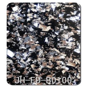 China Chunky Acrylic Glitter Plastic Sheets PMMA 2.5mm Black Silver For Crafts factory
