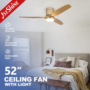 China 52 Inch Solid Wood Blades AC Motor LED Ceiling Fan Lighting for Home Office Decoration factory