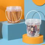 750ML Round White/Clear Reusable PP Plastic Bucket Bottle for Yogurt Parfait by