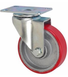 China 75mm Iron Casters Swivel Casters PU Wheels Cast Iron Wheels 90kgs factory