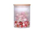 Yf0903 Frosted Glass Jar For Food / Glass Storage Jar With Bamboo Lid