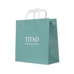 Oem Brown Blue Gift Kraft Bags Bulk For Shopping 10x5x13