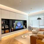 Luxury Stainless Steel Wall TV Cabinet Hotel Hanging