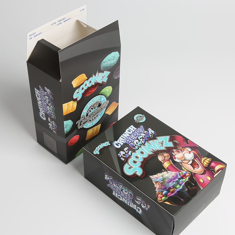 Custom Lightweight Paper Snacks Packaging Box With Straight Tuck End Design