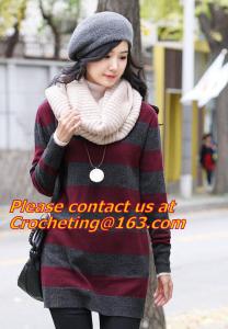 China Large Women Warm Winter Long Striped Shawl Wrap Tassel Scarf Thick Wool Crochet Scarves factory