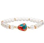 Handmade Crystal Faceted Beads Charm Bracelets With Drop Shaped Turquoise
