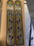 Customized round top Colored Interior Door Glass Inserts with Zinc Caming