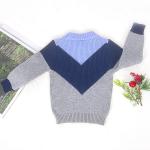 Sweater Supplier Children Kid Knitwear 100% Cotton Crew Neck Geometric Pattern