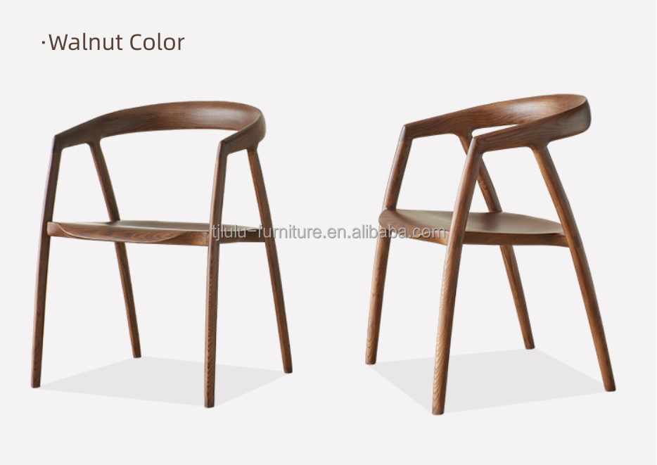 Mail Packing Dining Chair Design for Restaurant Hotel Furniture Solid Wood Modern Walnut Color Size W57*D53*H77CM