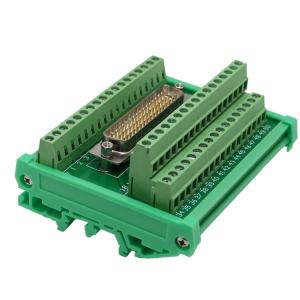China DB50 Male socket D Sub terminal block breakout board adapter cable connector DIN Rail Type factory