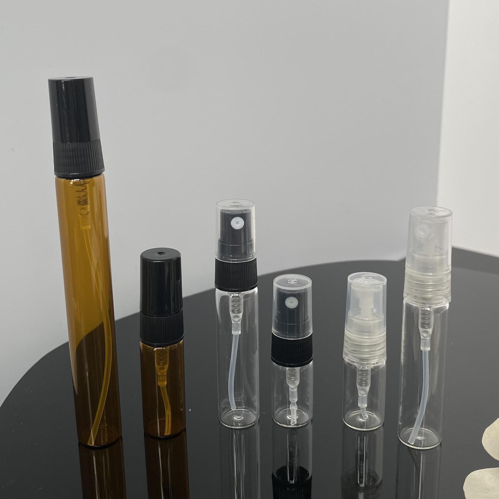 2ml 3ml 5ml 10ml Mini Small Empty Clear Glass Perfume Bottles with Luxury Round Pen Spray Design and Screen Printing Logo