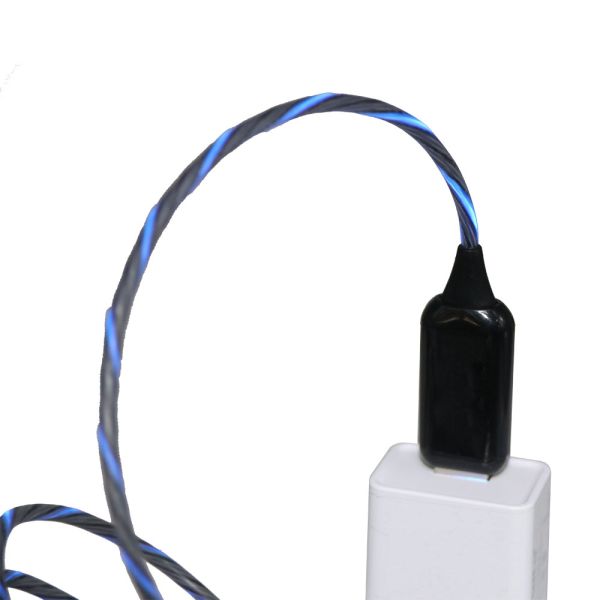 Usb Led Light Charging Data Cable Type c Micro Ios luminous streamer magnetic charging cable 1m