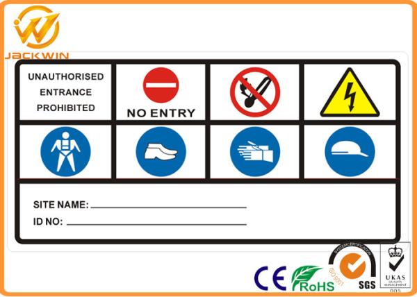 Aluminum Plate Reflective Traffic Warning Signs for Tower / Factory / Highway