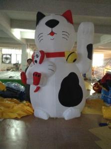 China CE outdoor lovely inflatable lucky cat model, animal character inflatables factory