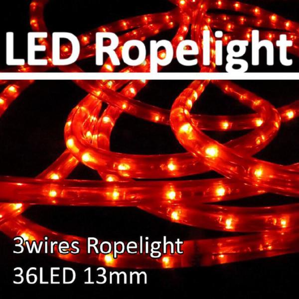 Round 3 wires 13mm LED flexible rope light IP44 outdoor/indoor red/yellow/green