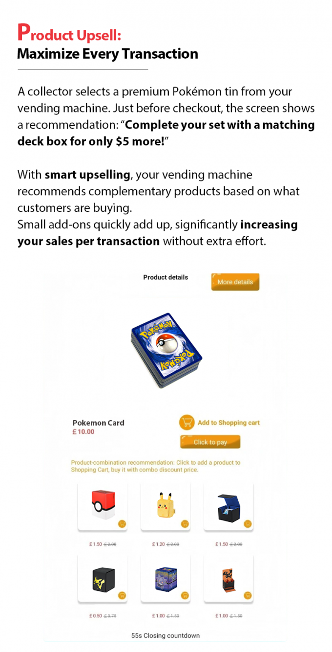 Monster Collection Vending Machine Customizable For Single Cards Booster Packs Sealed Booster Boxes