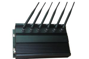 China High Power WIFI 2G / 3G Cell Phone Jammer with Cooling Fans , 6 Antenna factory