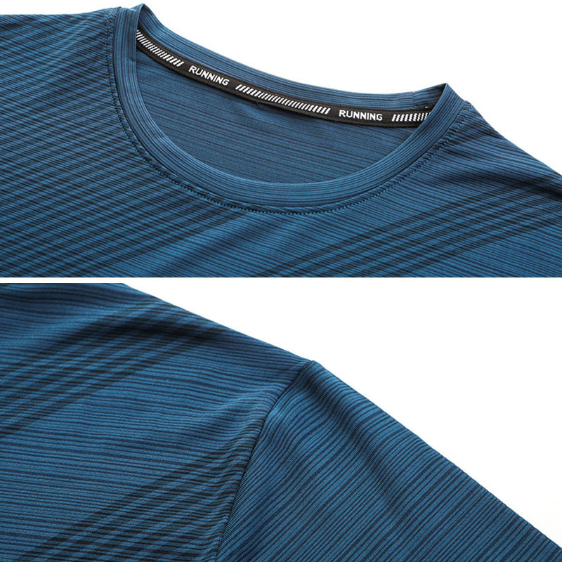 Summer Thin Casual Breathable Sports Loose Ice Silk Short Sleeve T Shirt Men