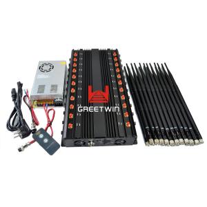 China 40m 45W 3G 4G 5g WiFi GPS GSM RF Lojack Signal Jammer factory