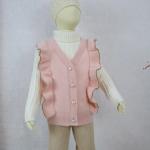 Knitting Ruffles Patterns Children Sleeveless Sweater Wholesale Baby Girls