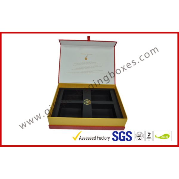 Elegant Handmade Hot stamping Red Gift Packaging Box , Custom Offset Printed Gift Packaging Box