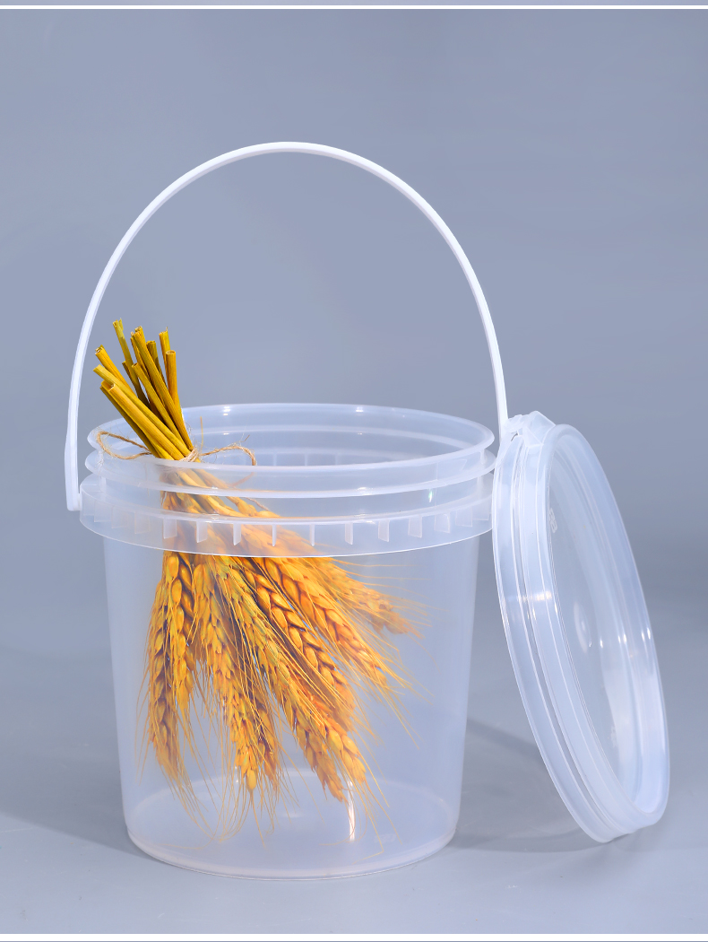 Plastic 1L Buckets Pail for Paint BPA Free and Transparent Ice Cream Packaging