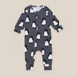 Good Quality Custom 100% Organic Cotton Baby Footie zipper Onesie Jumpsuit Low