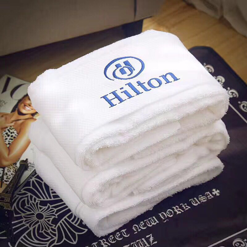 100% Cotton Fabric Solid Color Custom Logo Bath Towel Set for Luxury Hotel Bathroom