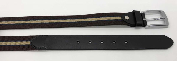 Single Stripe Mens Black Stretch Belt , Mens Stretch Belts For Jeans 3.5cm Width