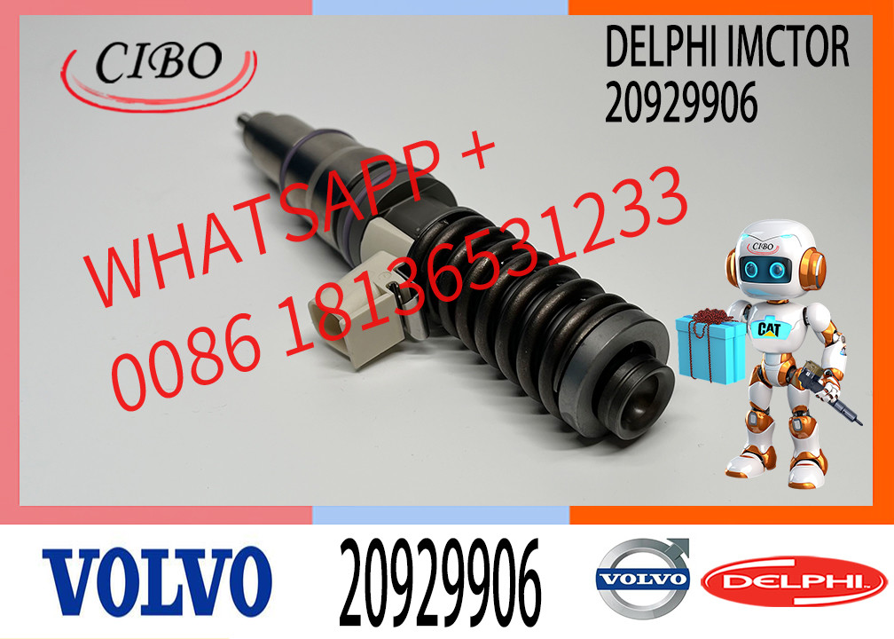 Fuel Injector 20929906 BEBE4D14101 20780666 For VOL-VO Excavator D16 A40E A40F A45G EC700B EC700C EC750D L350F L350H