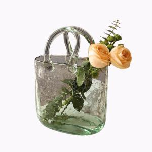 China Clear Polished Baskets Hand Blown Decorative Glass Vases factory