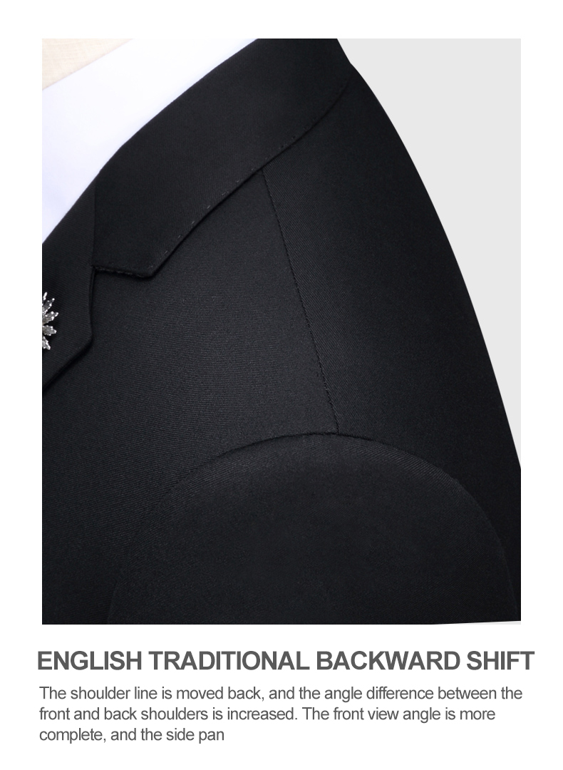 Customized Wool/Silk Men's Business Suit in Dark Color with Single Breasted Closure