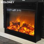 750mm Built In Electric Fireplace Classic Wood Burning Flame 2 Levels Adjustable