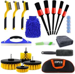 China 23PCS Car Detailing Brush Kit Microfiber For Interior Exterior factory