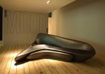 Black Moon System Sofa With Ottoman , Modern Leather Foam Zaha Hadid Sofa