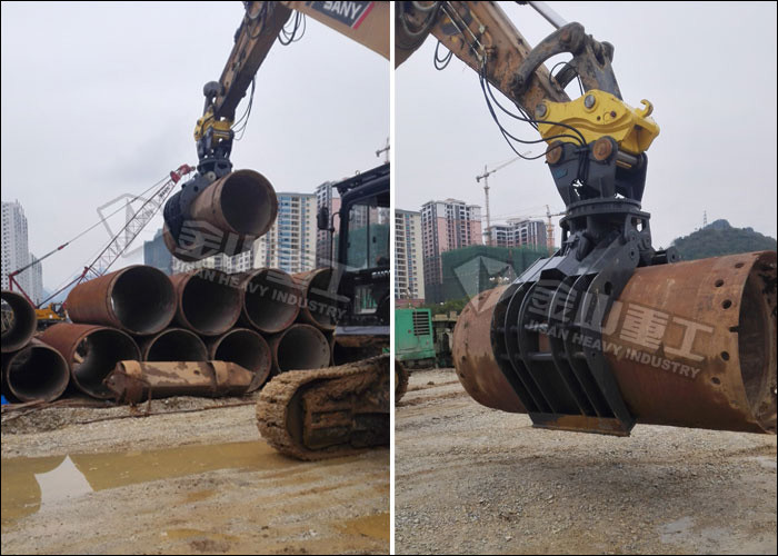 Heavy Duty Sorting Grapple , Building Demolition Grapple For Excavator