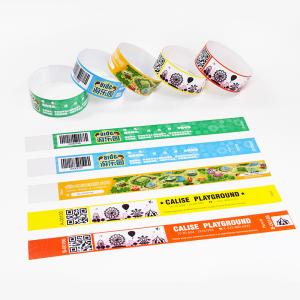 Security Tyvek Paper Wristbands with Sequential Numbering Custom Logo Printing