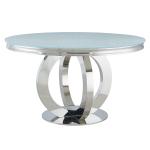 No Folded OEM SS Dining Tables Modern Mirror Round Glass Top