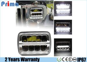 China LED Headlights 7X6 Rectangle LED Headlight Repalcement 45W Hi/Lo Beam DRL for Jeep Wrangler YJ Cherokee XJ Trucks 4x4 factory