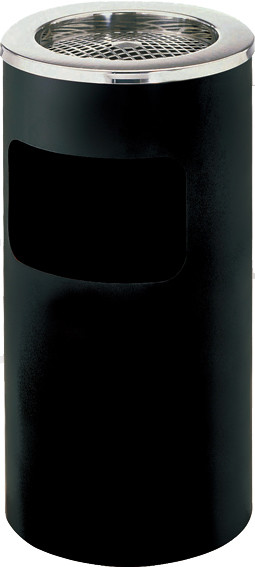 China Large Side Opening Rustproof Metal Waste Bin With Ashtray factory