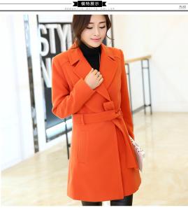 China 2016 fashion women turn-down collar polyester coat elegant coats factory