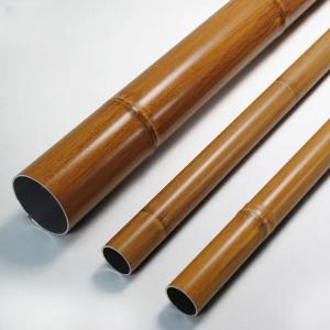 China customized 6063 natural bamboo wood grain extrusion aluminum alloy profile aluminum pole factory