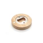 Magnetic Bamboo Metal Bottle Opener - Round Wooden Fridge Magnet