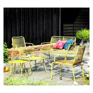 China Villa AJUNION 4 Seater Metal Garden Furniture Balcony Patio Set Bistro Set Steel Garden Set factory