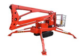 China Wired Remote Control Hydraulic Boom Lift , High Strength Steel Articulating Boom Lift factory