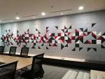 100% Polyester Fiber Carved Polyester Acoustic Panels Wall Decorative Modeling