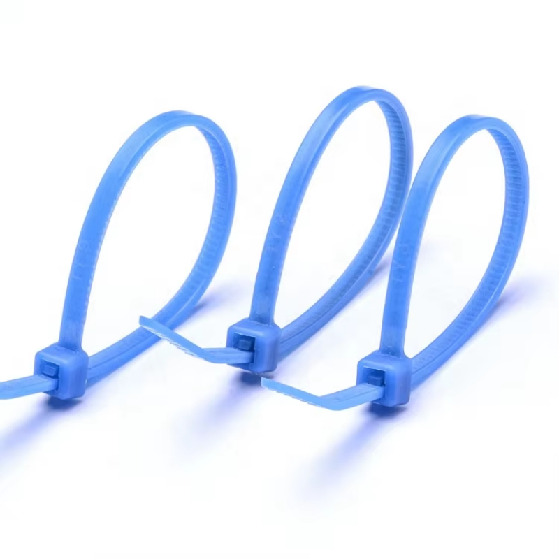 4.8*200mm Self-Locking Etfe Cable Zip Ties Wraps Electrical Application Blue Wrap Tie Belt