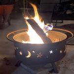 30'' portable charcoal fire pit Round Steel Deep Bowl Firepit Outside Patio